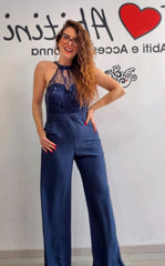 Tuta bezz blu pizzo