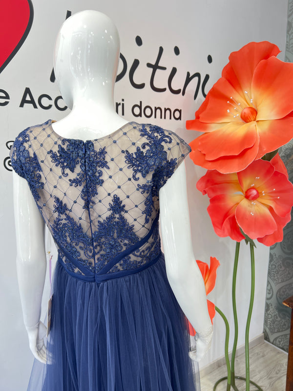 Abito blu tulle tg 44