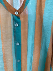 Camicia a righe, tiffany nocciola
