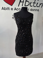 Abito paillettes nero e oro