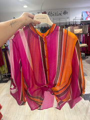 Camice righe fucsia