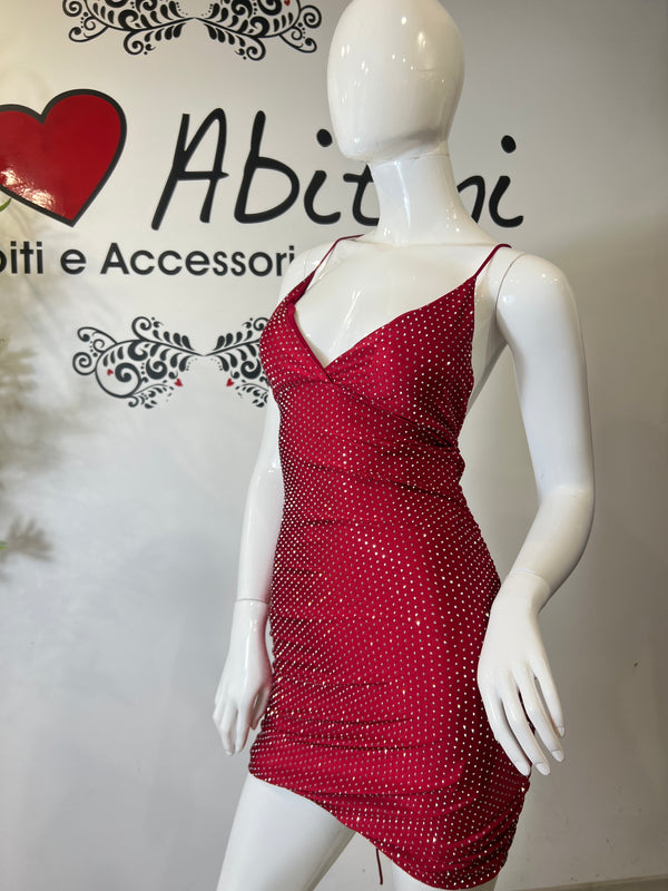 Abito micro strass corto