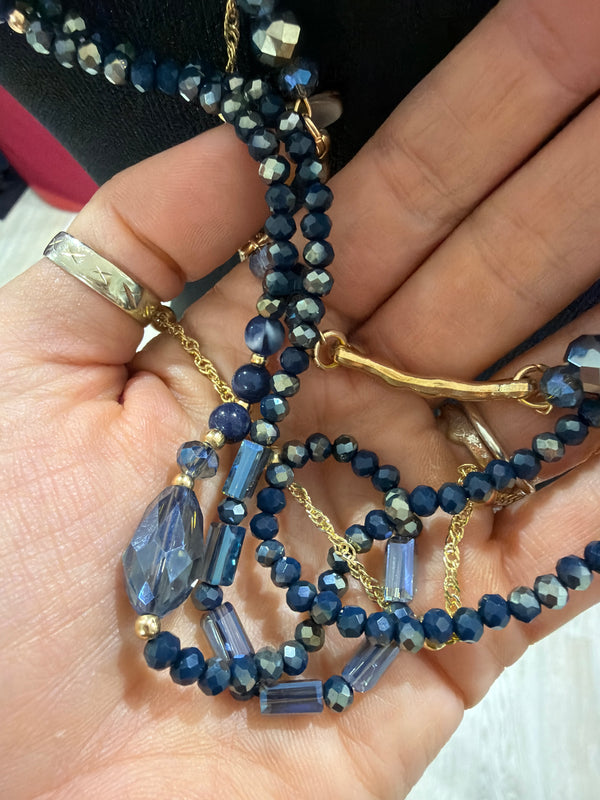 Collana quattro fili blu