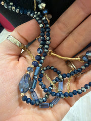 Collana quattro fili blu