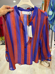 Camicia righe india bluette