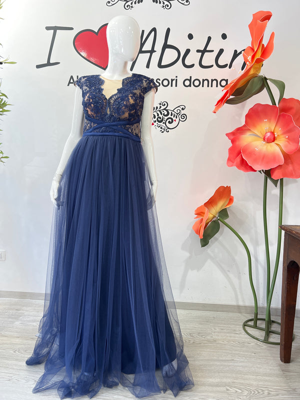 Abito blu tulle tg 44