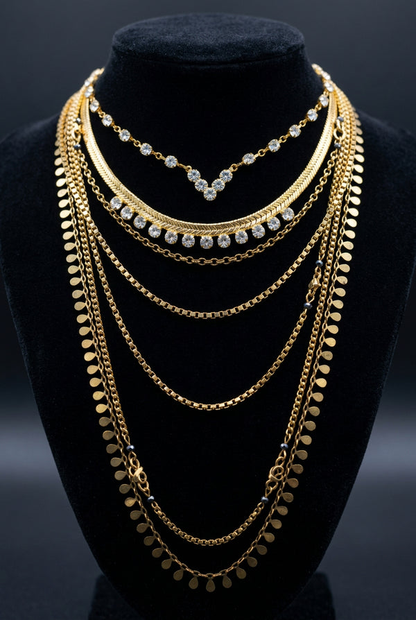 Collana sette fili oro