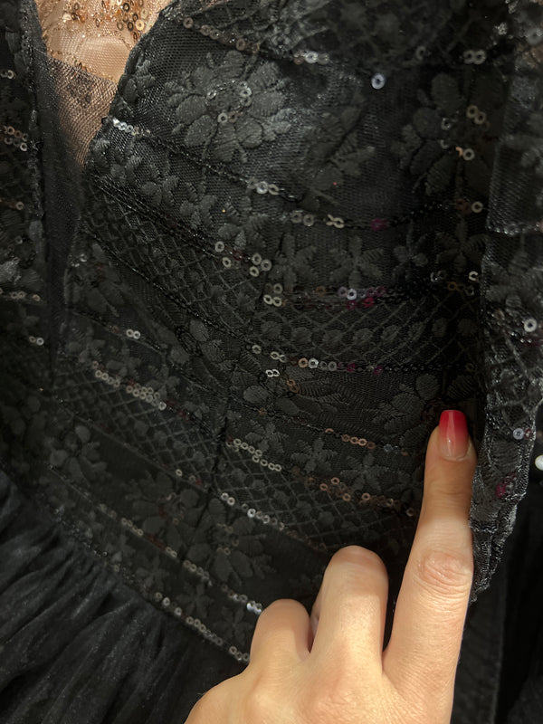 Abito corto tulle nero