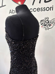 Abito paillettes nero e oro