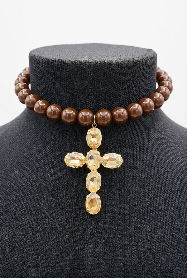 Collana per le marroni e croce