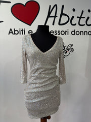 Abito platino paillettes tg S/M