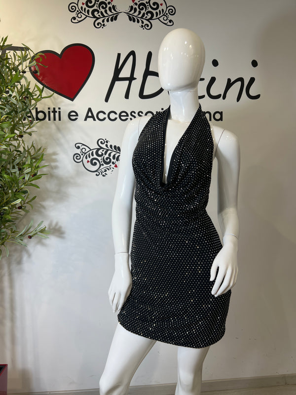 Abito micro strass corto