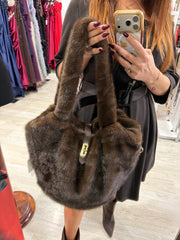 Borsa Ecopelliccia marrone