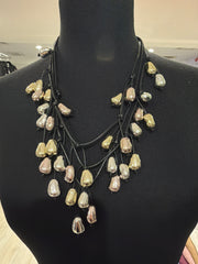 Collana pietre oro rosa argento