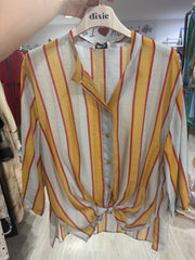 Camicia Dixie, celeste, senape