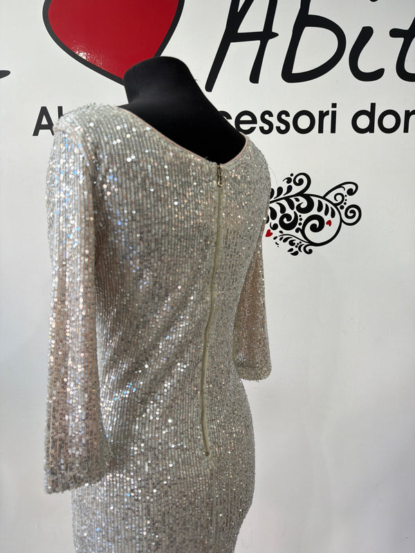 Abito platino paillettes tg S/M