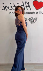 Tuta bezz blu pizzo