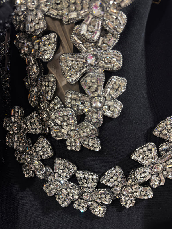 Abito fiori strass