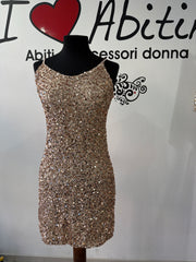 Abito paillettes nero e oro