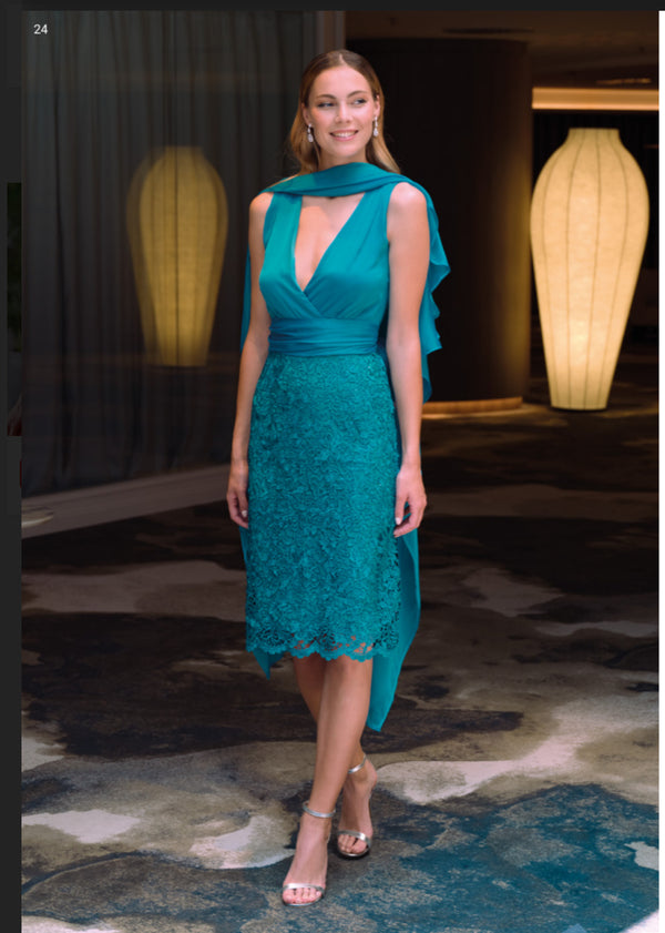 Abito bezz mantella turchese