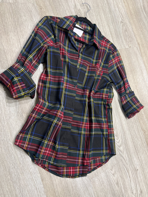 Camicia tartan fondo nero