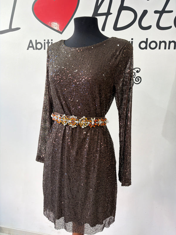 Abito cioccolato paillettes