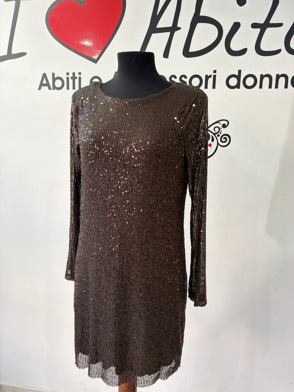 Abito cioccolato paillettes