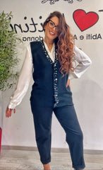 Gilet strass nero kor