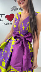 Abito bezz lime e viola