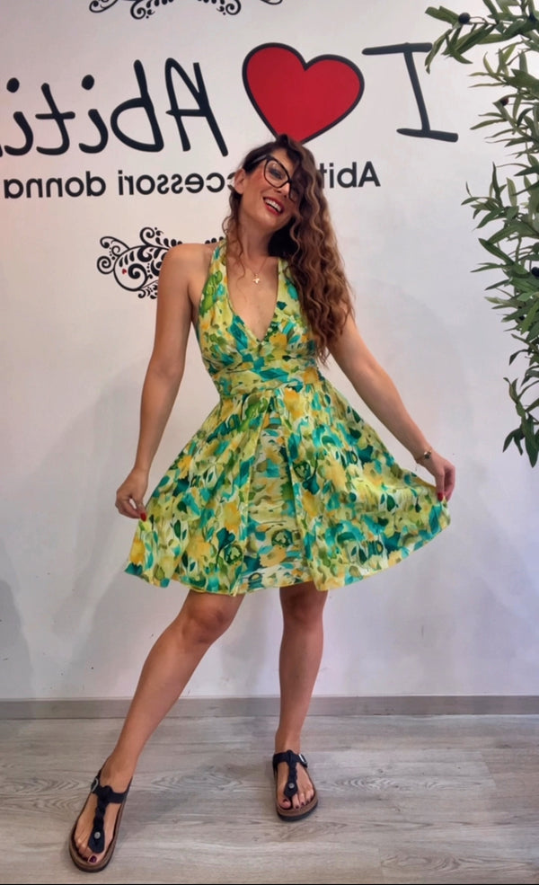 Abitino baba fiori lime