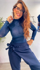 Maglia collo alto mista cashmere