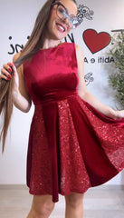 Abito ciniglia e paillettes vari colori