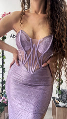 Abito sirena pioggia di strass