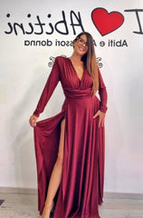 Abito glitter bordeaux Sara