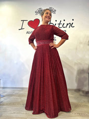 Abito lurex plisse taglie comode