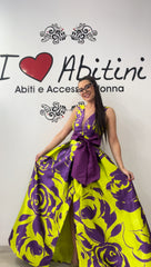 Abito bezz lime e viola