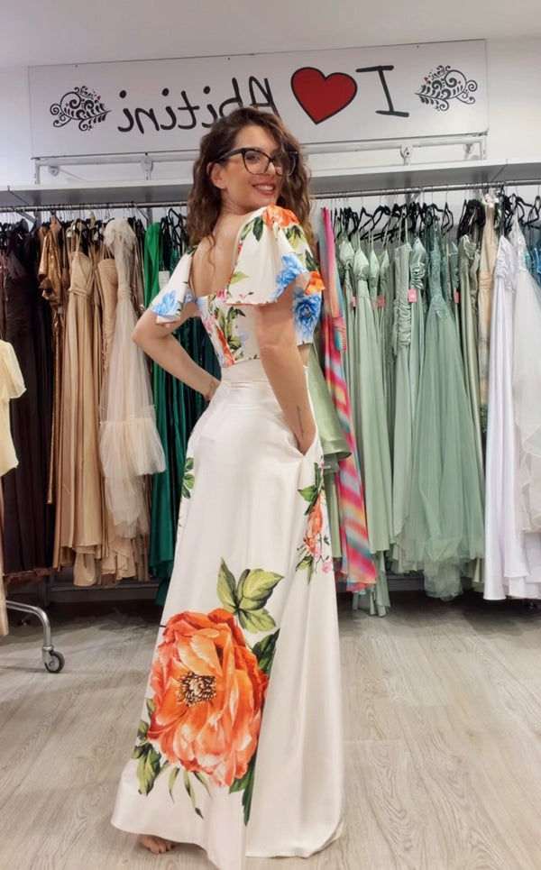 Gonna fiorì arancio sara