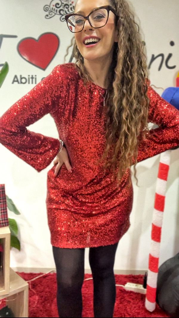 Abito rosso fioccone