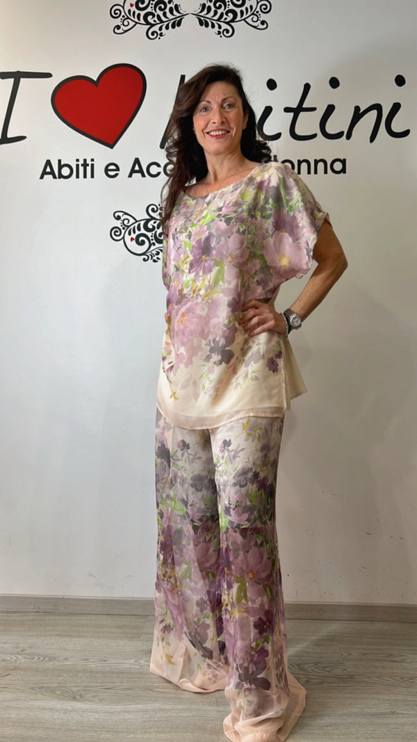 Pantalone fiori talia