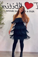 Abitino frange nero e rosso lum