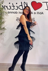 Abitino frange nero e rosso lum