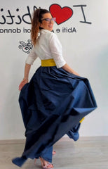 Abito bezz cintura gialla