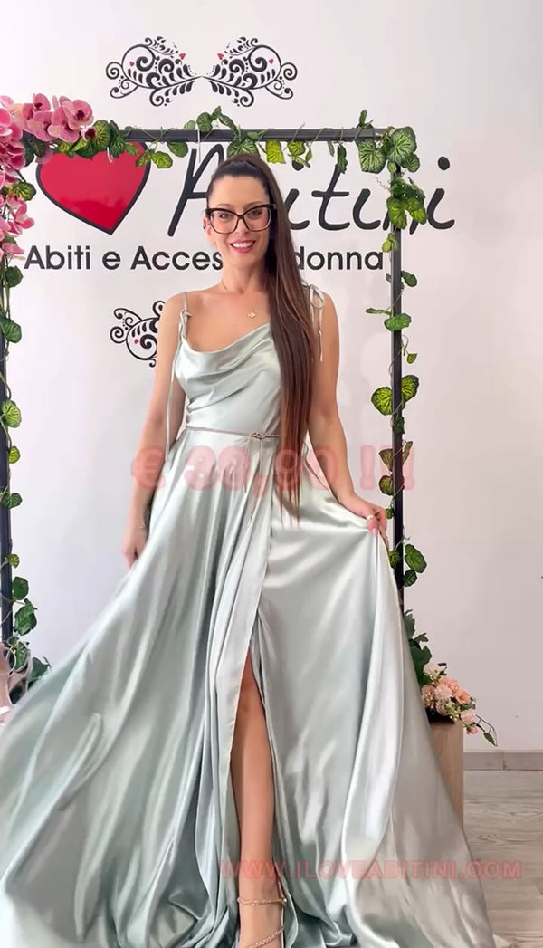 Abito raso spacco vari colori