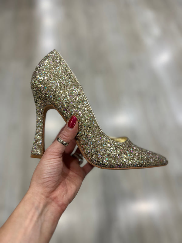 Scarpa décolleté glitter oro