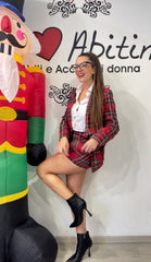 Gonna con pantaloncino tartan