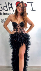 Abito piume vari colori