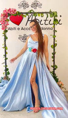 Abito raso spacco vari colori