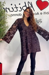 Abito paillettes fiocco vari colori