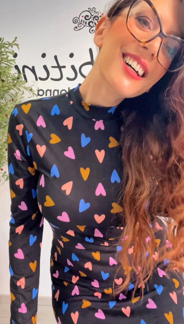 Abito fantastica cuori colorati