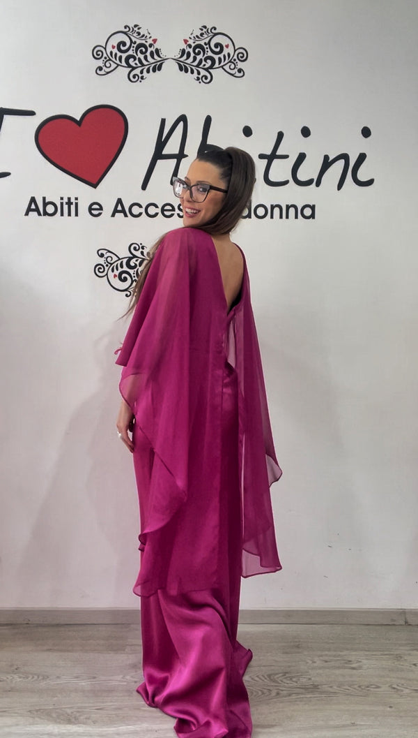 Abito bezz magenta mantella